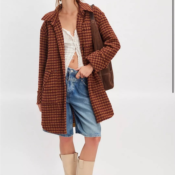 We The Free Jackets & Blazers - WE THE FREE Free People Houndstooth Coat NWT medium